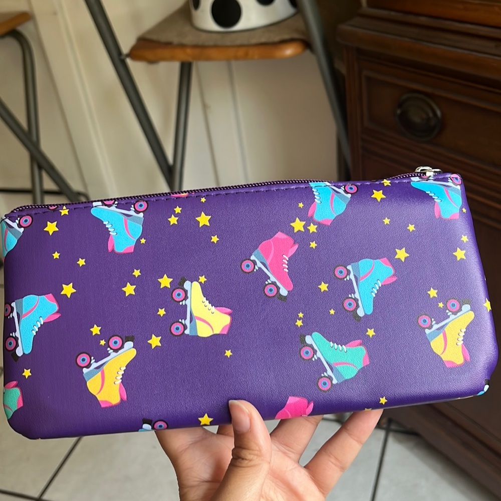 Purple Anna Sui Roller Skate Cosmetic Bag